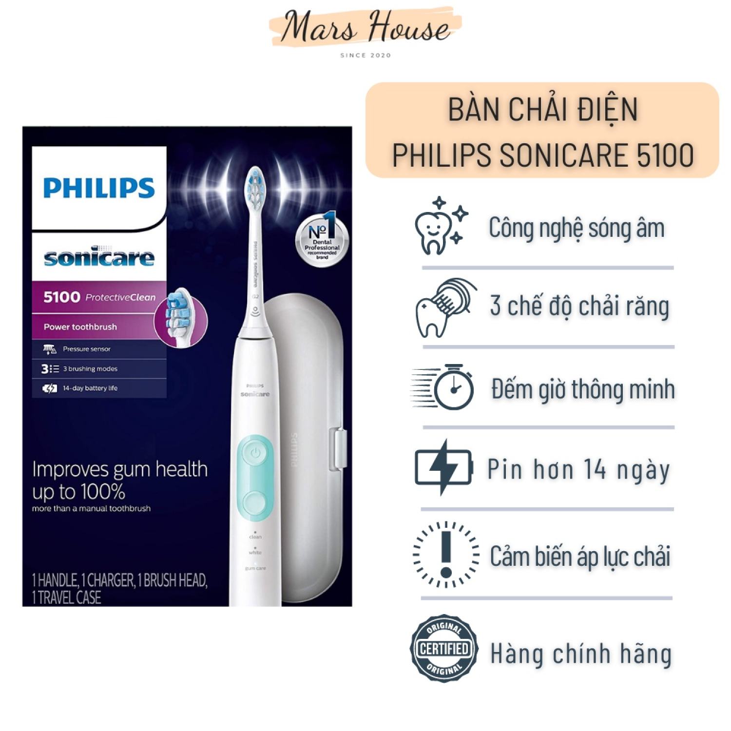 Bàn chải đánh răng điện Philips Sonicare 5100