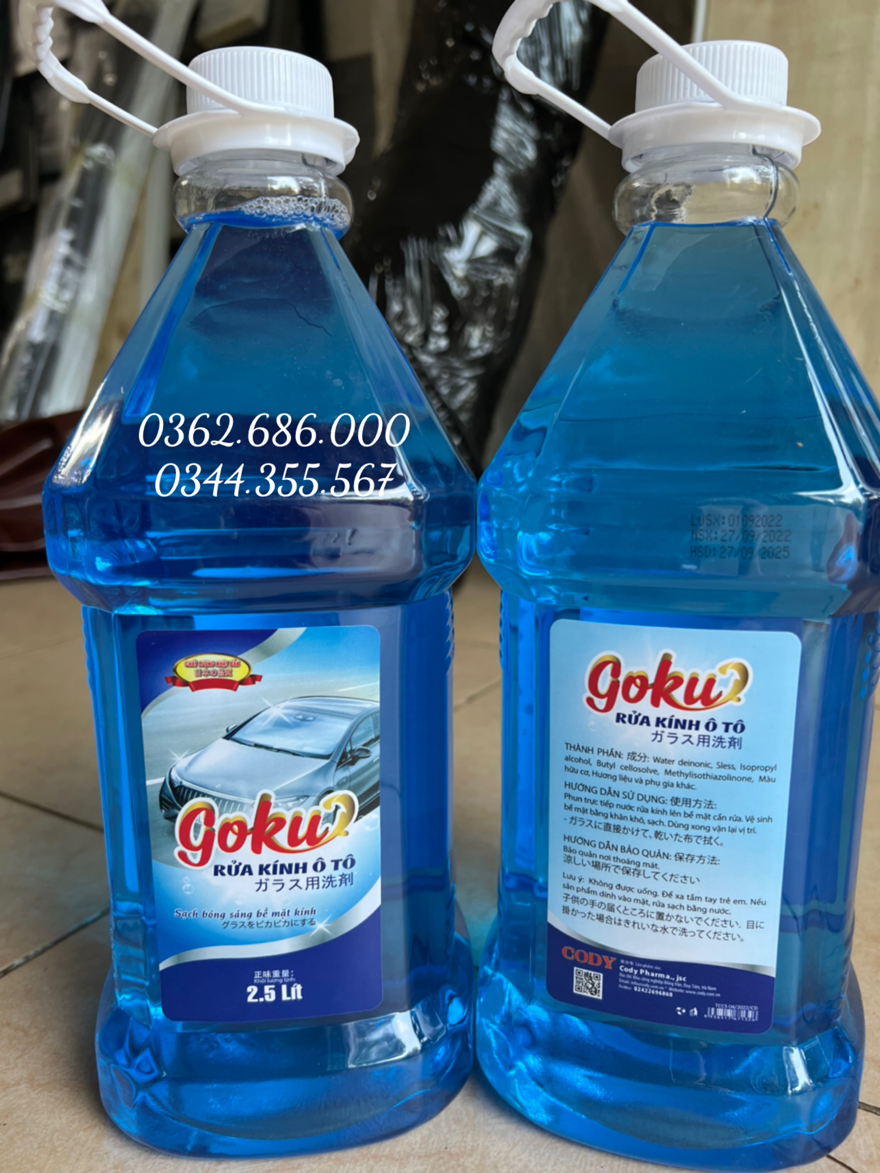 Nước lau , rửa kính ô tô , can 2.5 lit dùng cho mọi loại xe