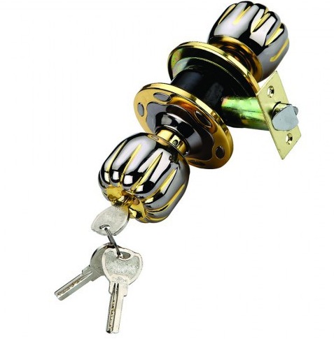 Ổ Khóa Tay Nắm Tròn HC-03 HUY HOANG Thân Đồng Vàng Bóng Cao Cấp Sang Trọng (Chính Hãng)
