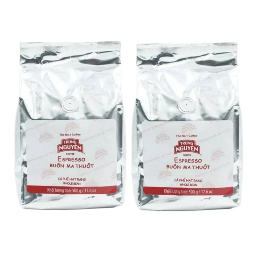 [Combo 2 Bịch] Cà phê hạt Trung Nguyên dành cho Pha máy Espresso( Bịch 500gam)