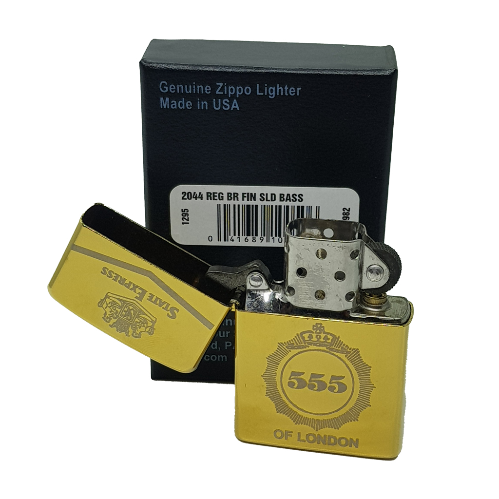 Bật Lửa Zippo Gold Solid Brass KHẮC BA SỐ B-17