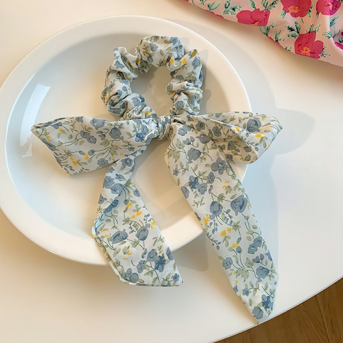 Korean style multi-purpose long silk bow hair tie