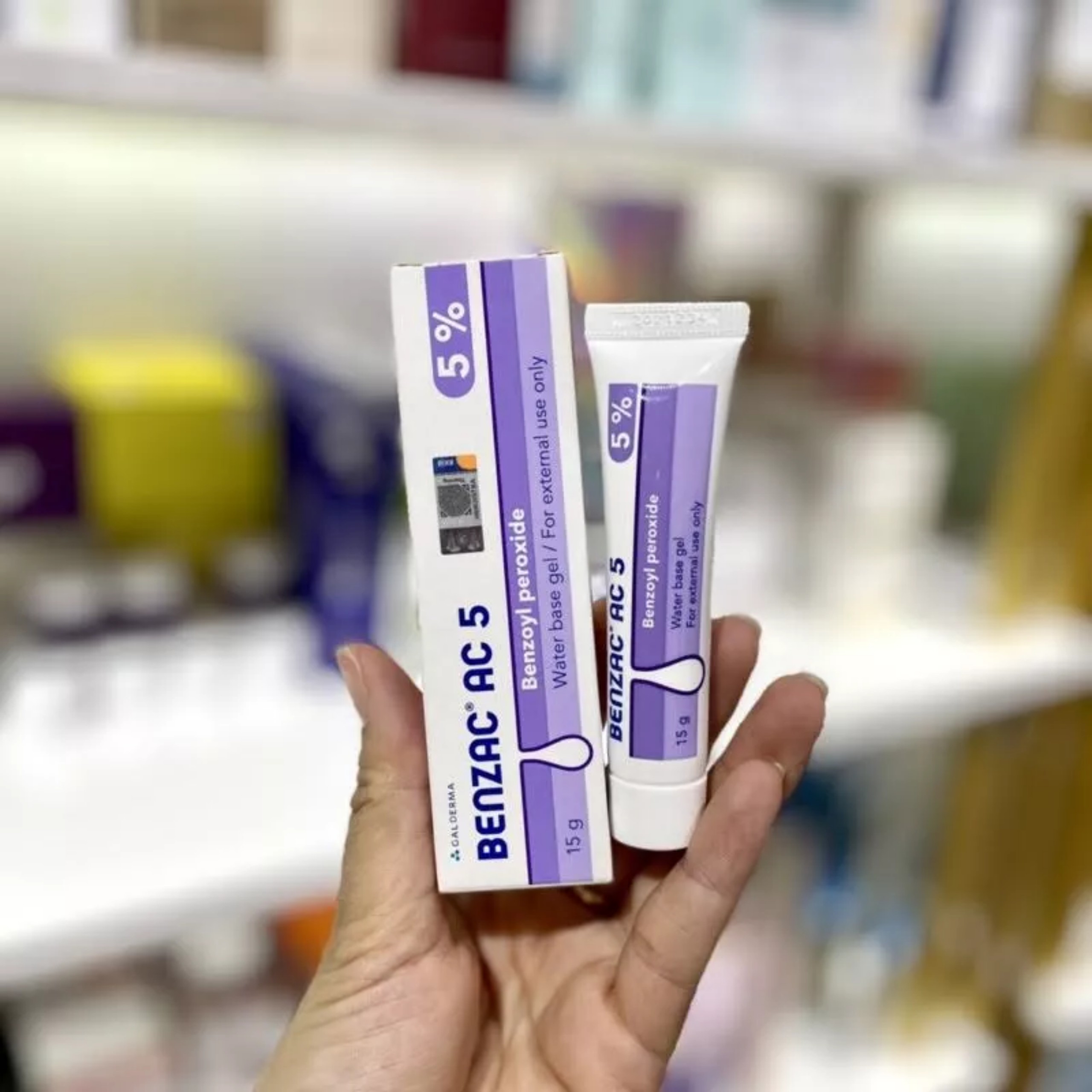 Gel chấm mụn Benzac AC 5% (Benzoyl peroxide 5%) Chính Hãng