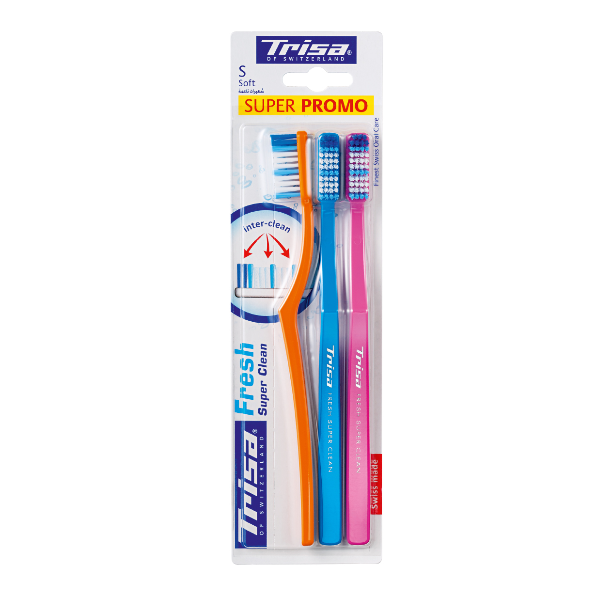 Vỉ 3 Bàn Chải Đánh Răng Trisa Super Fresh Clean