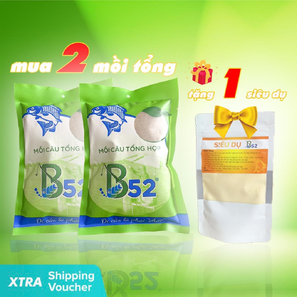 Mua 2 mồi câu tổng hợp tặng 1 siêu dụ vị tổng hợp