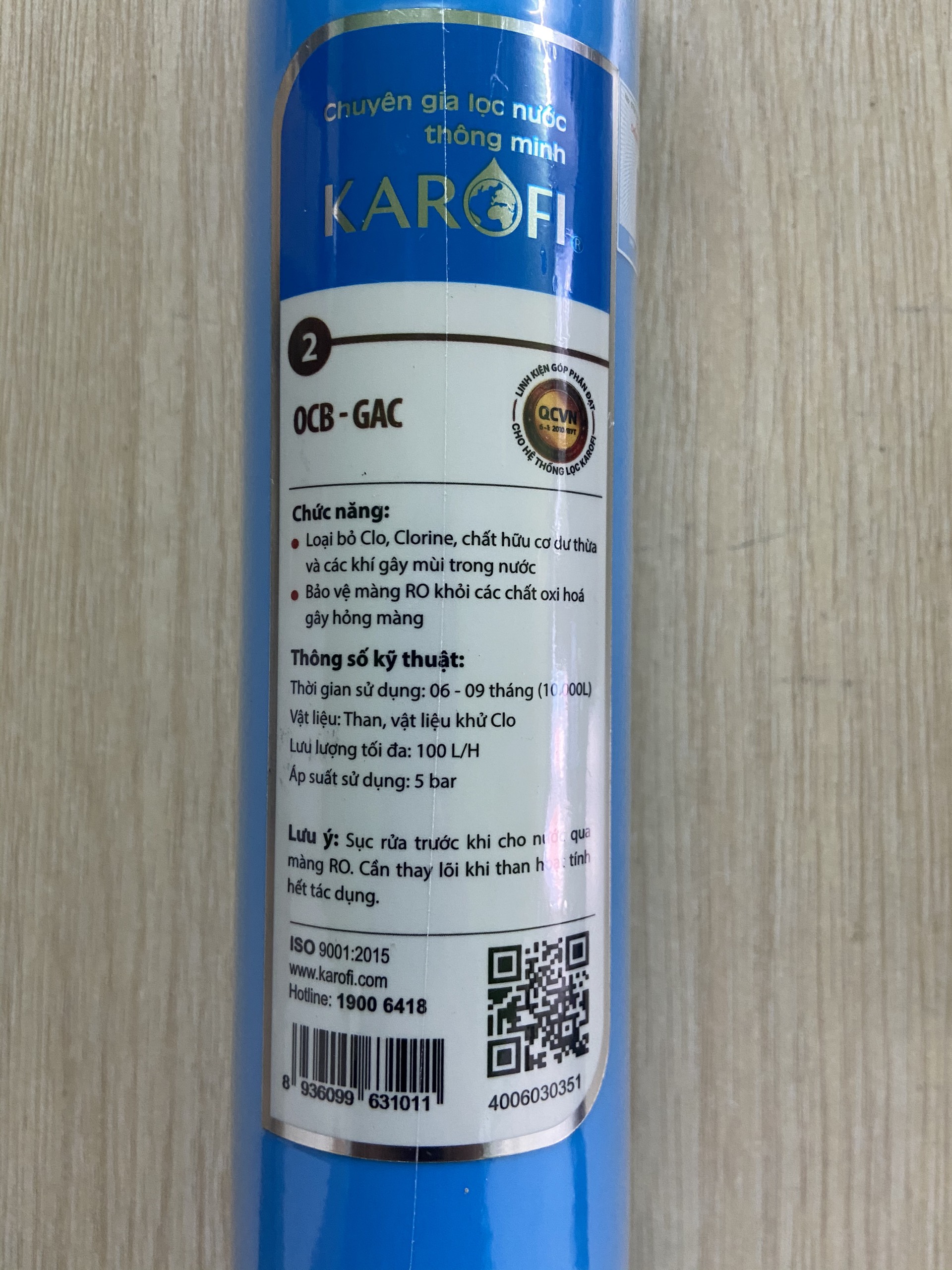 Lõi lọc nước số 2 Karofi OCB-GAC (Dùng cho máy N-e118, N-e119/U, N-e119/A, N-e239, N7RO, E8RO, E9RO)