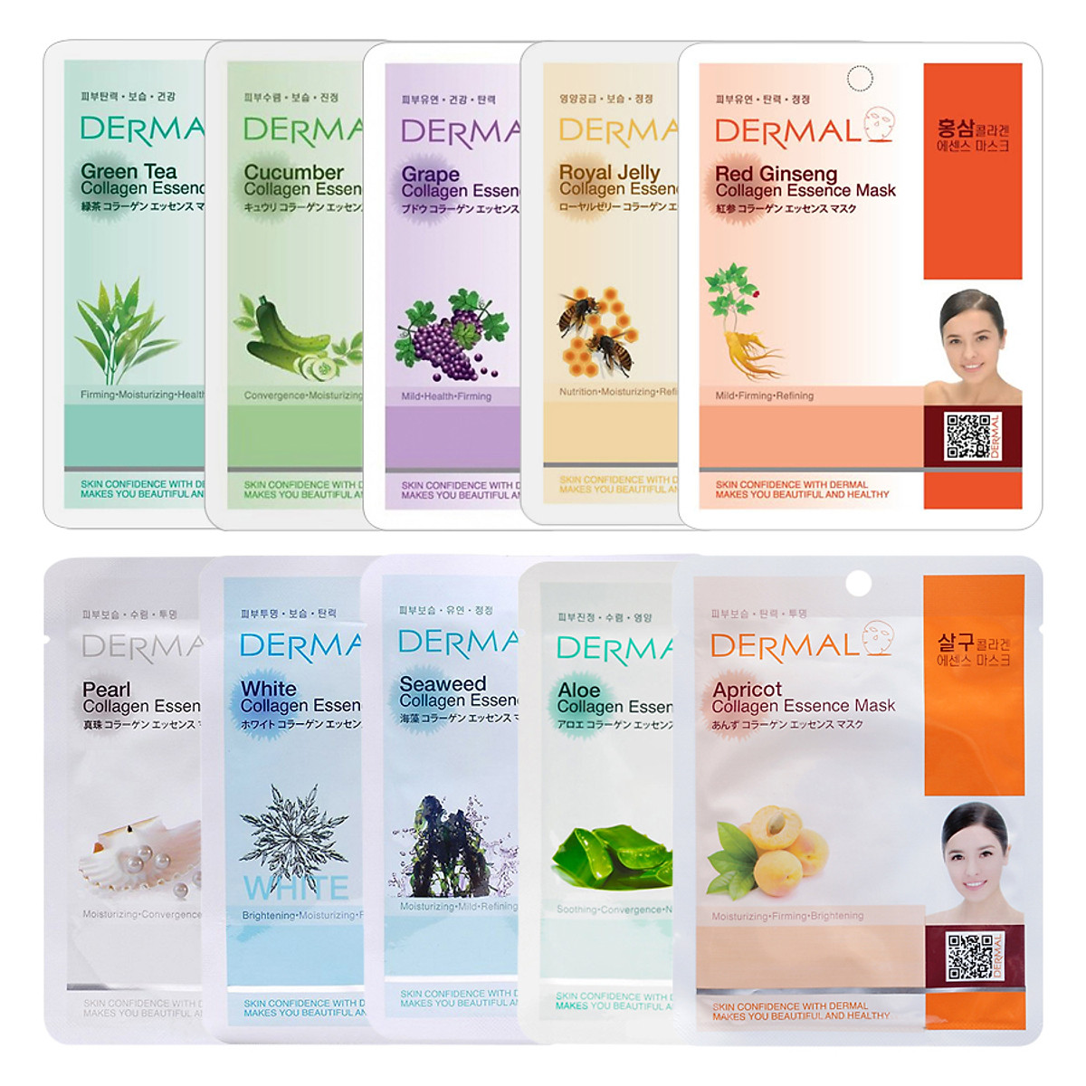 [ Mua 10 tặng 5 ] Mặt nạ Dermal dưỡng da tinh chất Collagen