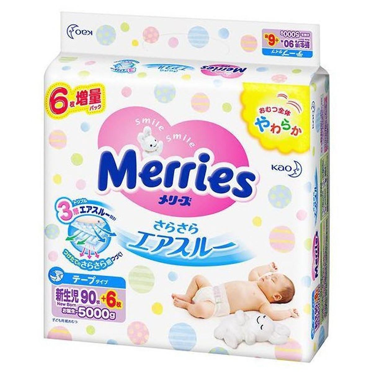 Tã Quần Merries M58, L44, XL38 CỘNG 6 MIẾNG