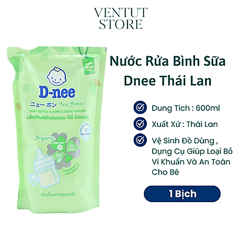 NƯỚC RỬA BÌNH SỮA DNEE ORGANIC DẠNG TÚI THÁI LAN