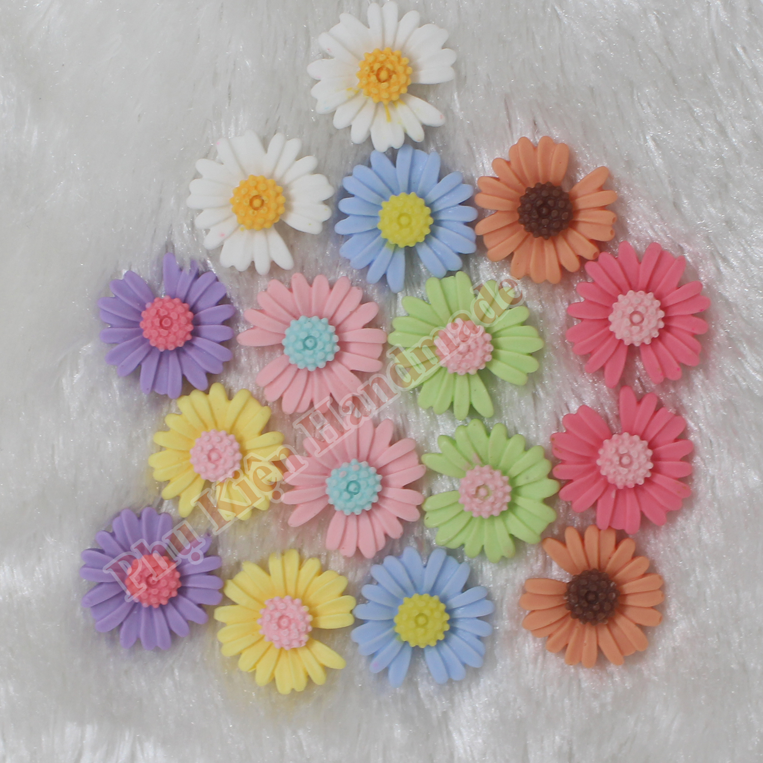 Hoa cúc nhựa 2.1cm làm đồ handmade