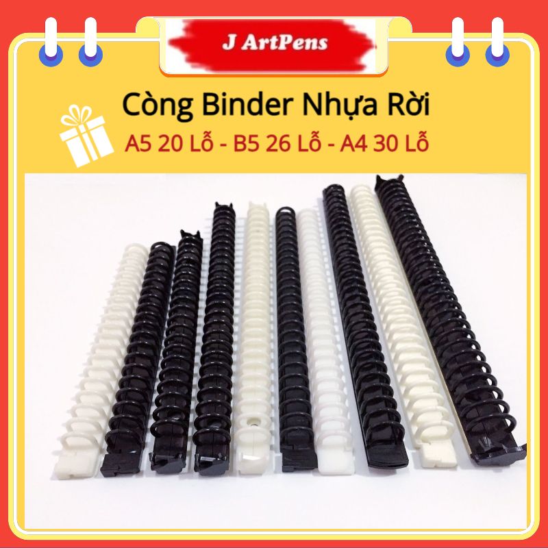 Còng binder nhựa 💕💕 a5 20 lỗ, b5 26 lỗ, a4 30 lỗ làm planner, sổ còng, binder còng