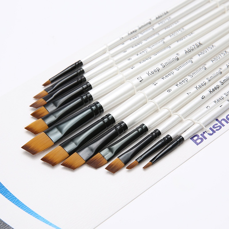 Set 12 paint brush keep smiling, brush gradient