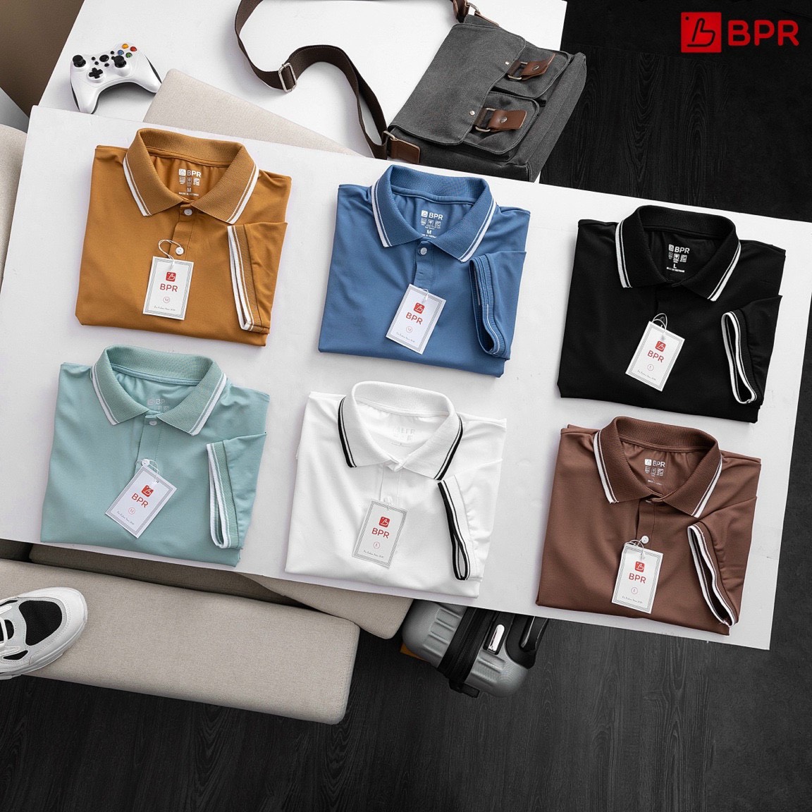 Áo polo nam cổ bẻ chất VẢI CÁ SẤU CAO CẤP