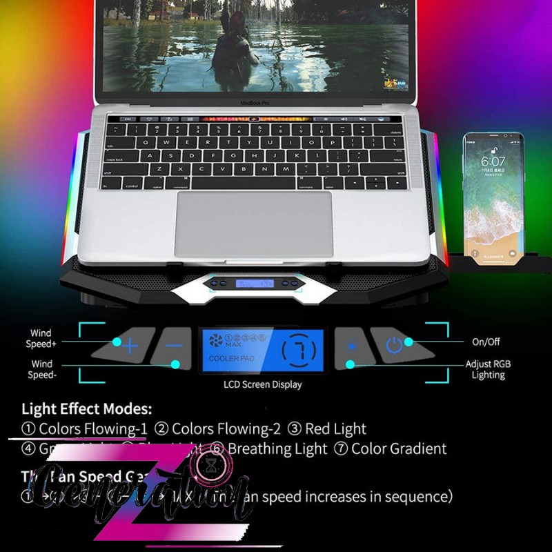 Đế tản nhiệt laptop Led RGB BAMBA B8