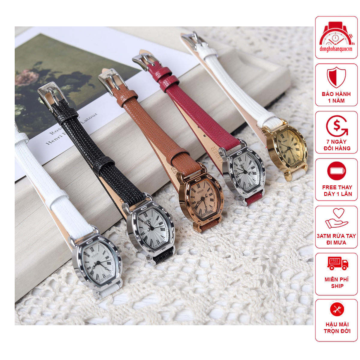 Đồng hồ julius Hàn Quốc JA-544 dây da mặt oval