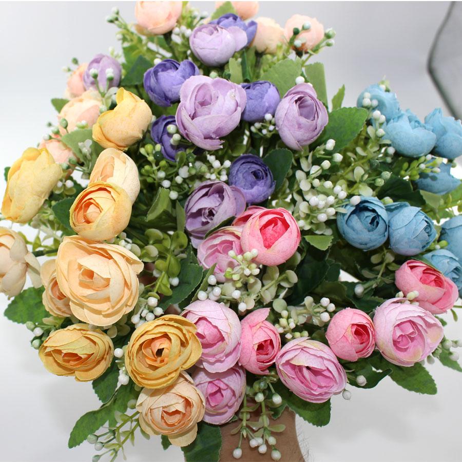Artificial flowers Rose with multiple color FL0043