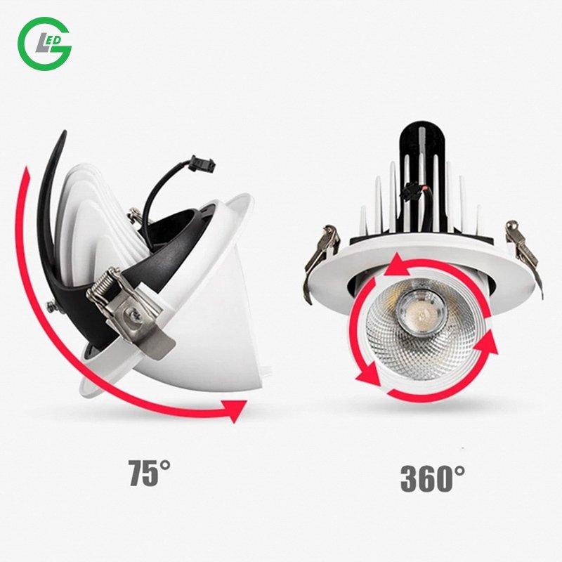 Đèn LED Downlight Âm Trần 7W GLED Xoay Góc 360 Độ