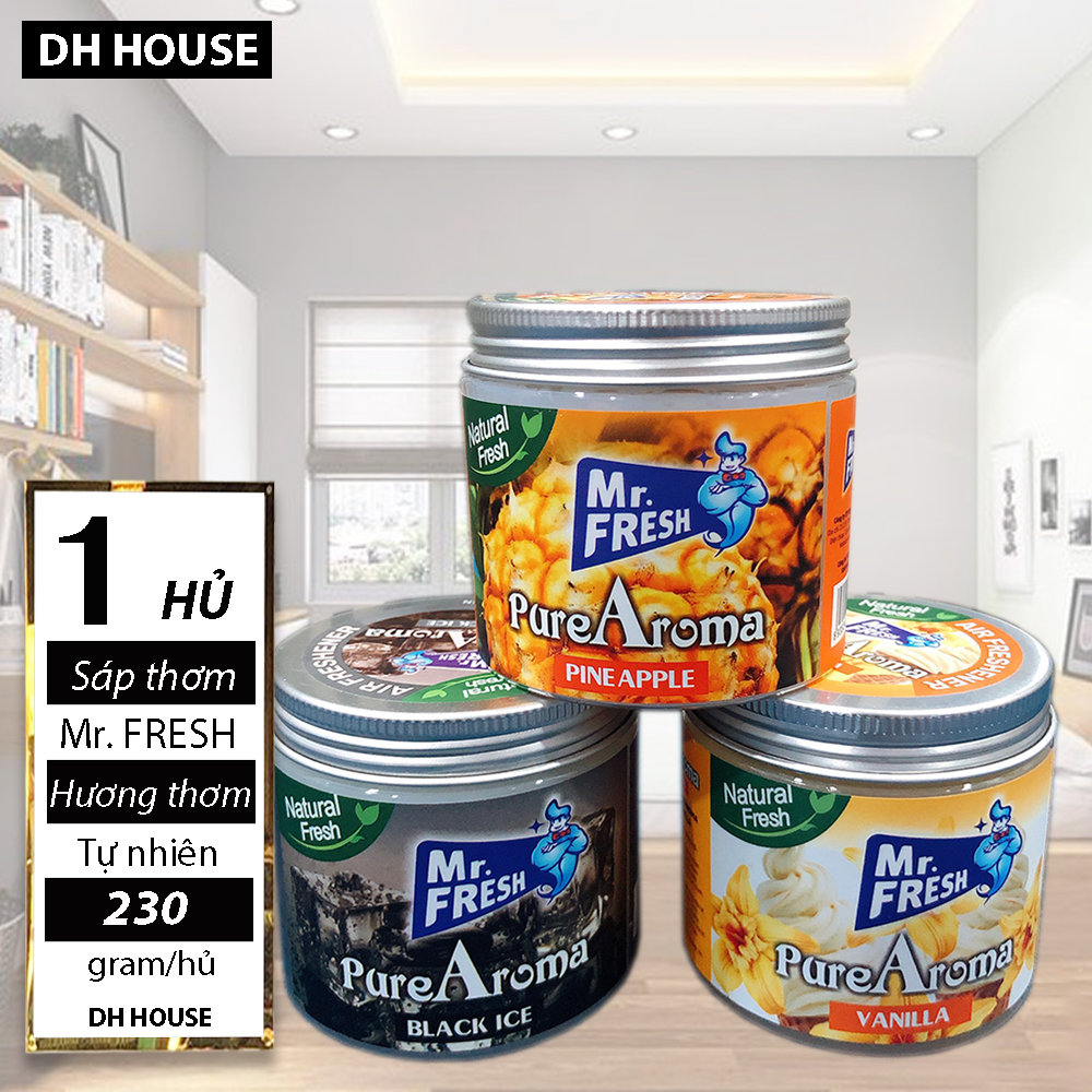 [ HƯƠNG THƠM DỄ CHỊU, KHỬ MỐC, KHỬ MÙI HIỆU QUẢ ] 01 Hủ (230gr) Sáp thơm phòng khử mùi Mr. Fresh (Date: 36 tháng) - Giao mùi ngẫu nhiên. DHHOUSE