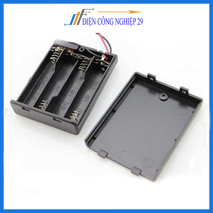 Đế Pin AA Có Nắp, Kèm Công Tắc ( Đấu Nối Tiếp )