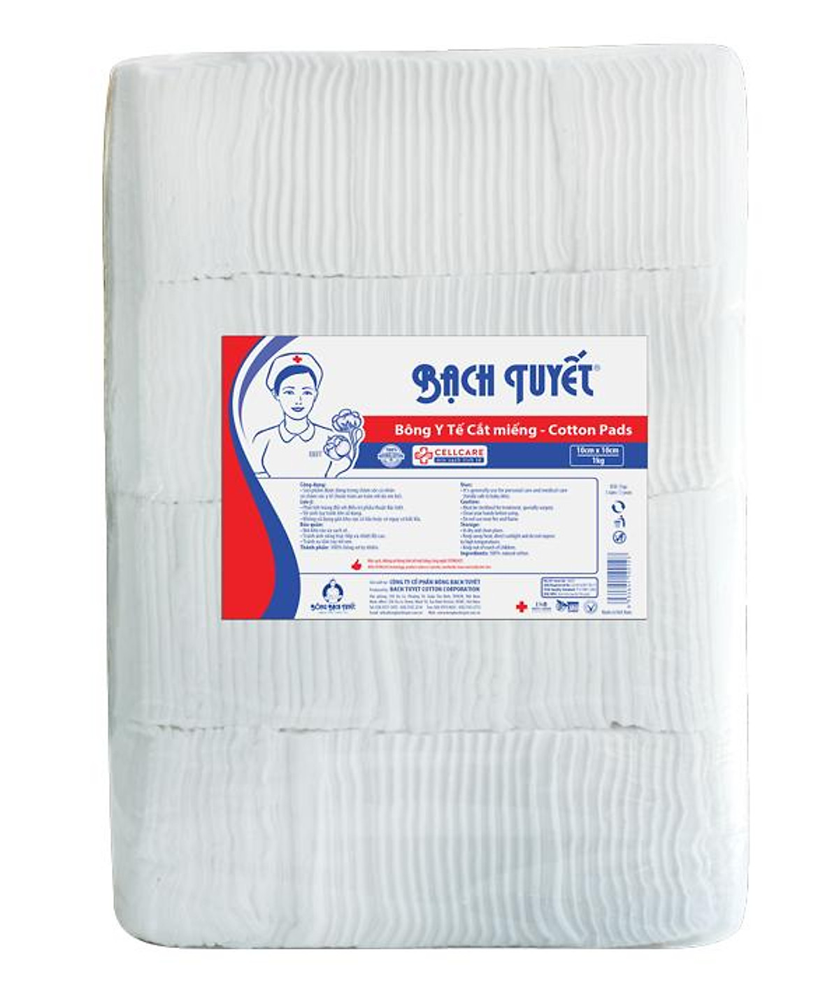 Bông bạch tuyết cắt sẵn | bông y tế bạch tuyết bịch 1kg