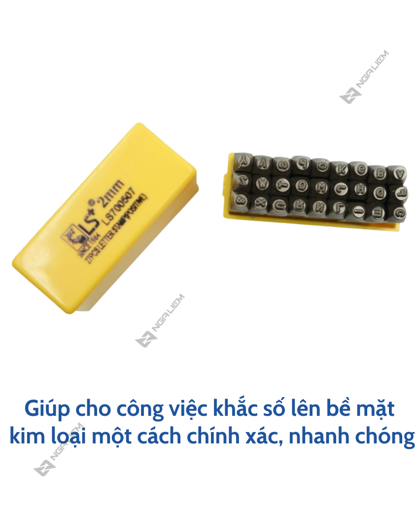 Đóng chữ bộ Xuôi LS+ (27 món) (2mm; 3mm; 4mm; 5mm; 6mm; 8mm; 10mm) (BỘ)