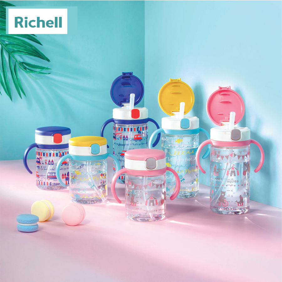 BÌNH ỐNG HÚT AQ RICHELL 320ML HỒNG CIRCUS
