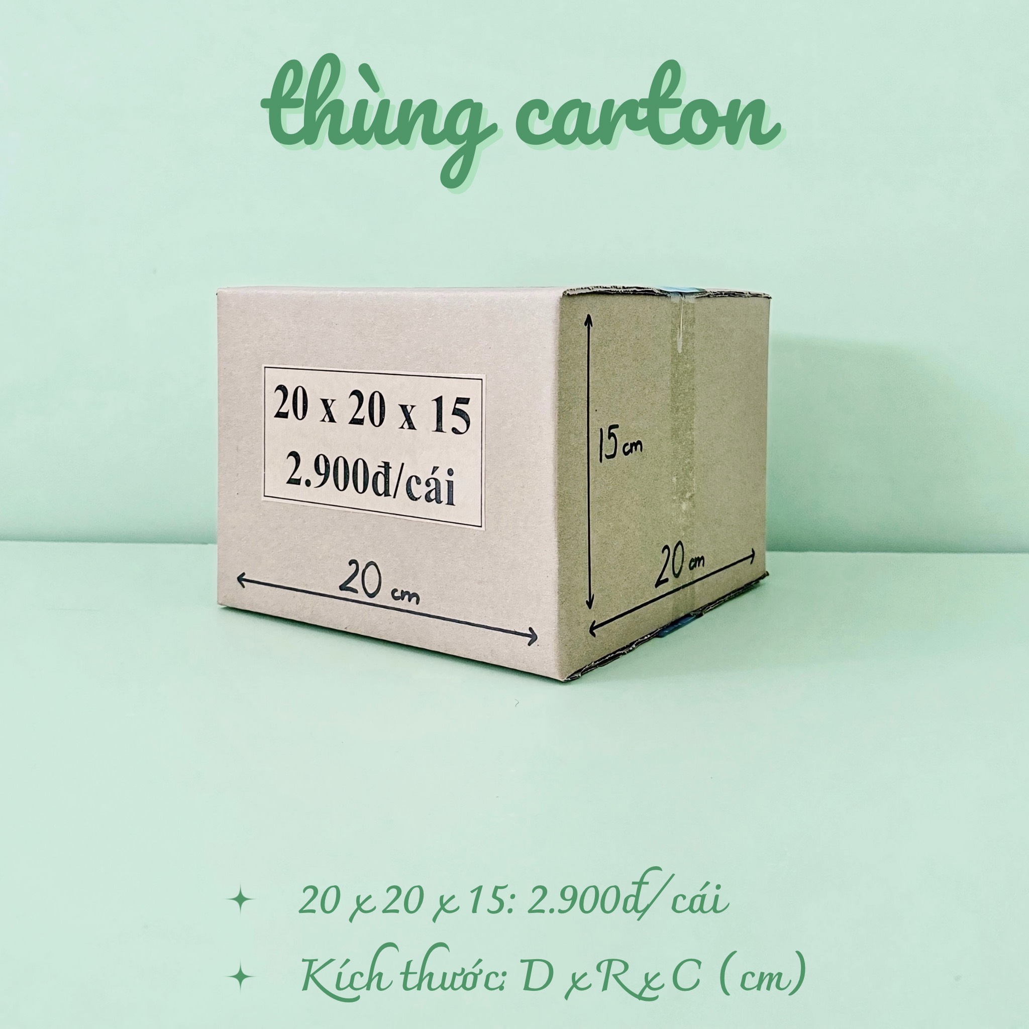 Combo 50 hộp carton 20x20x15 cm