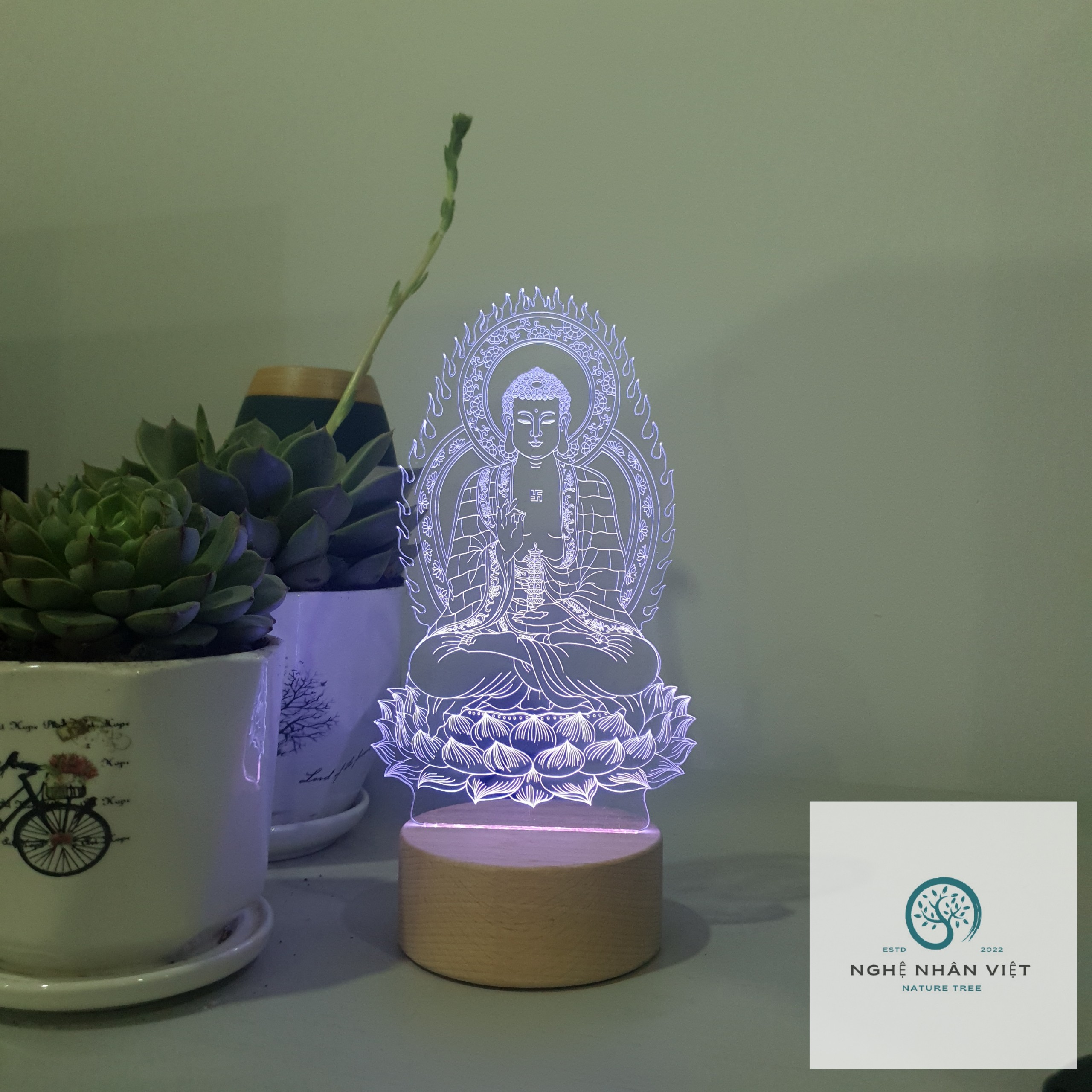 Đèn 3D Dược Sư Lưu Ly Quang Vương Phật