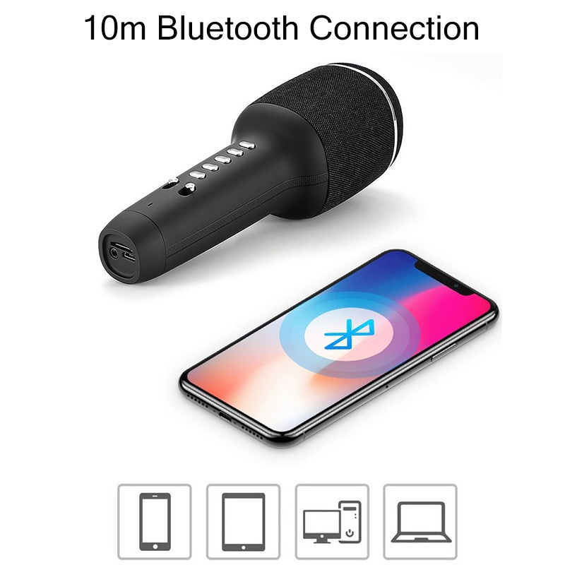 Micro karaoke bluetooth cầm tay tiện dụng WS-900 chất lượng cao, mic không dây kiêm loa bluetooth hát karaoke nghe nhạc cực hay âm thanh lớn