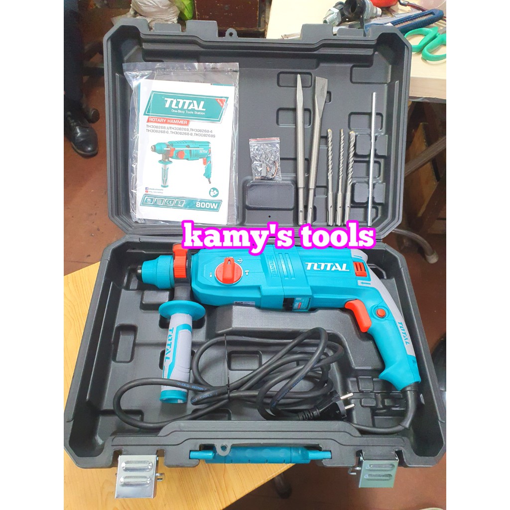 Máy khoan búa đục 3 chức năng Total TH308268