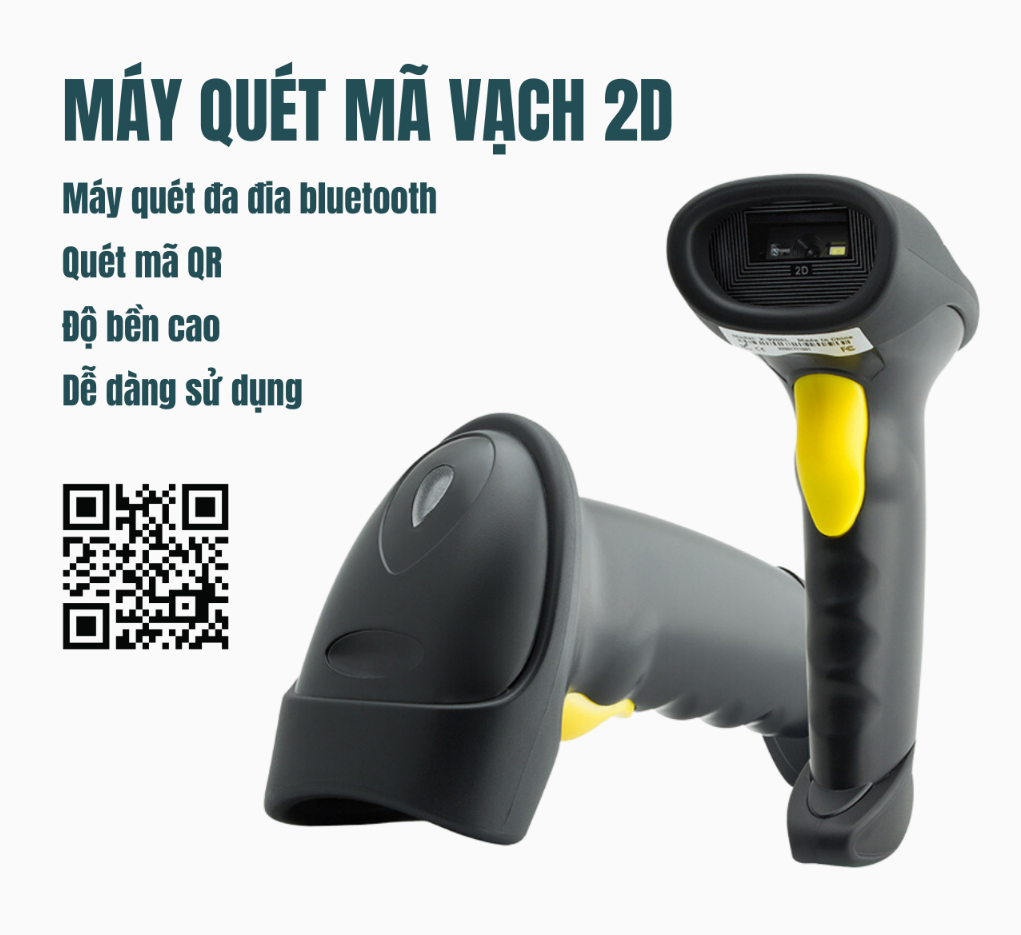  Máy bắn mã vạch Kaw 2D Hàng Chính Hãng Không Dây Bluetooth 5.0 Quét Mã Vạch Đa Tia Mã 1D Mã QR - Hàng chính hãng Bảo hành 1 đổi 1 