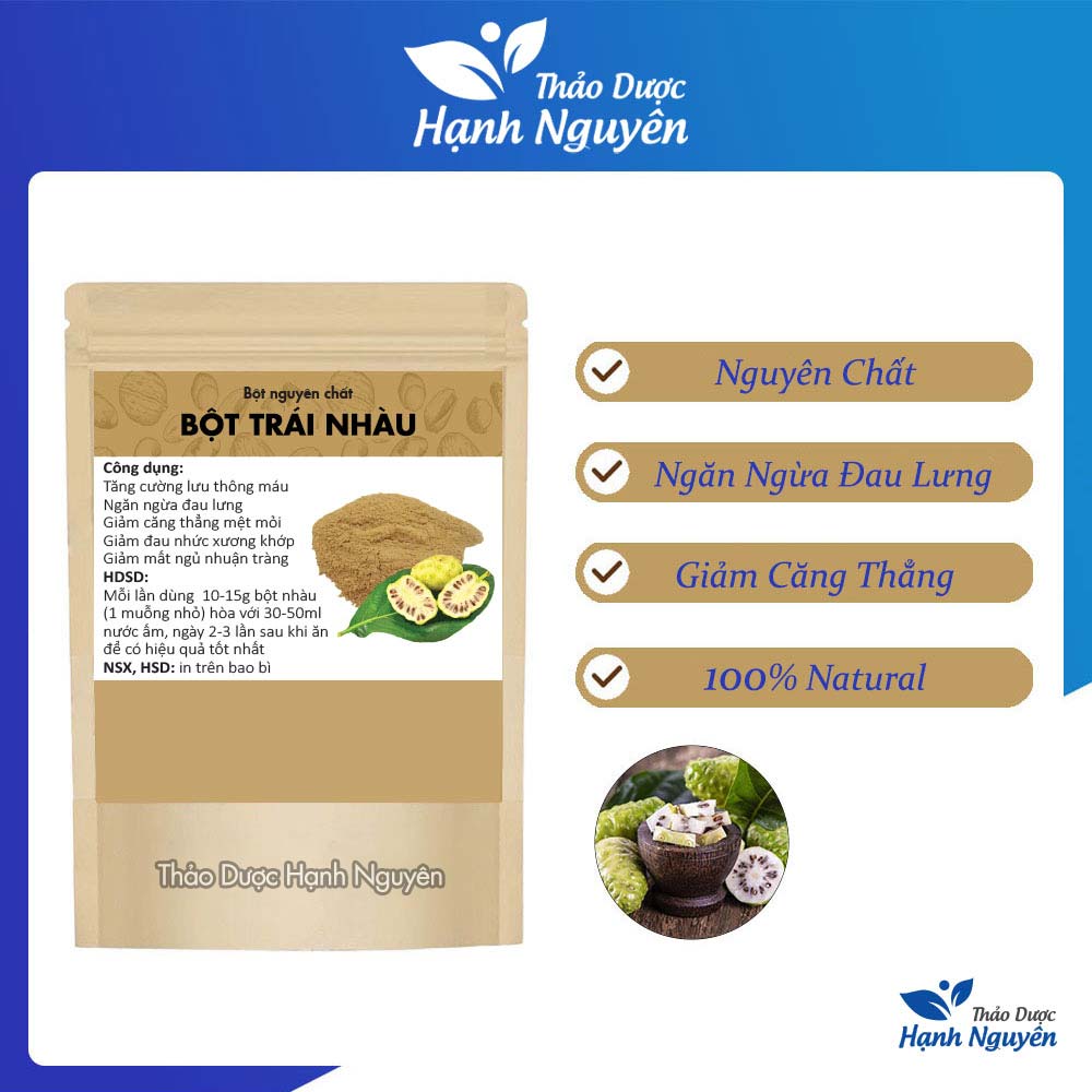 Bột trái nhàu nguyên chất 1kg, khô, sạch - Thảo dược hạnh nguyên