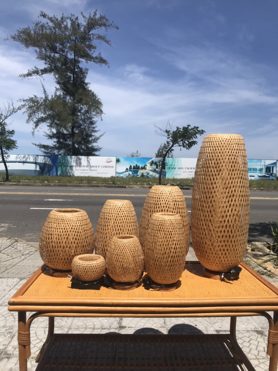 Đèn mây để sàn hoặc treo vintage, boho