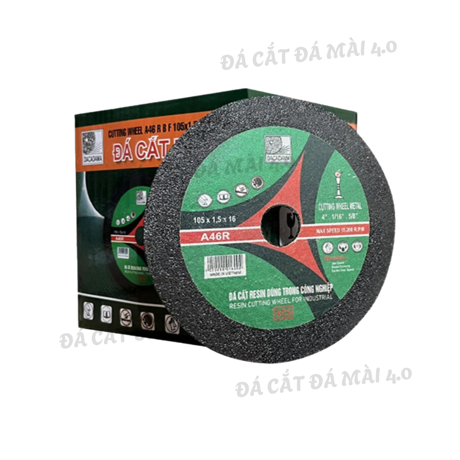 Đá cắt sắt RESIN 105x1.5x16 mm - Đá cắt inox, Đá cắt kim loại