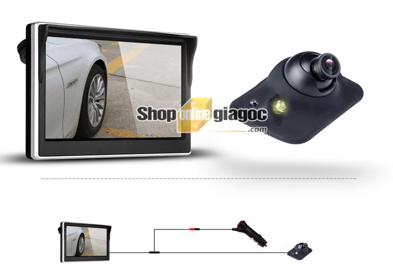 Combo Camera Cập Lề Ô Tô + Màn Hình 5 Inch 800x480P