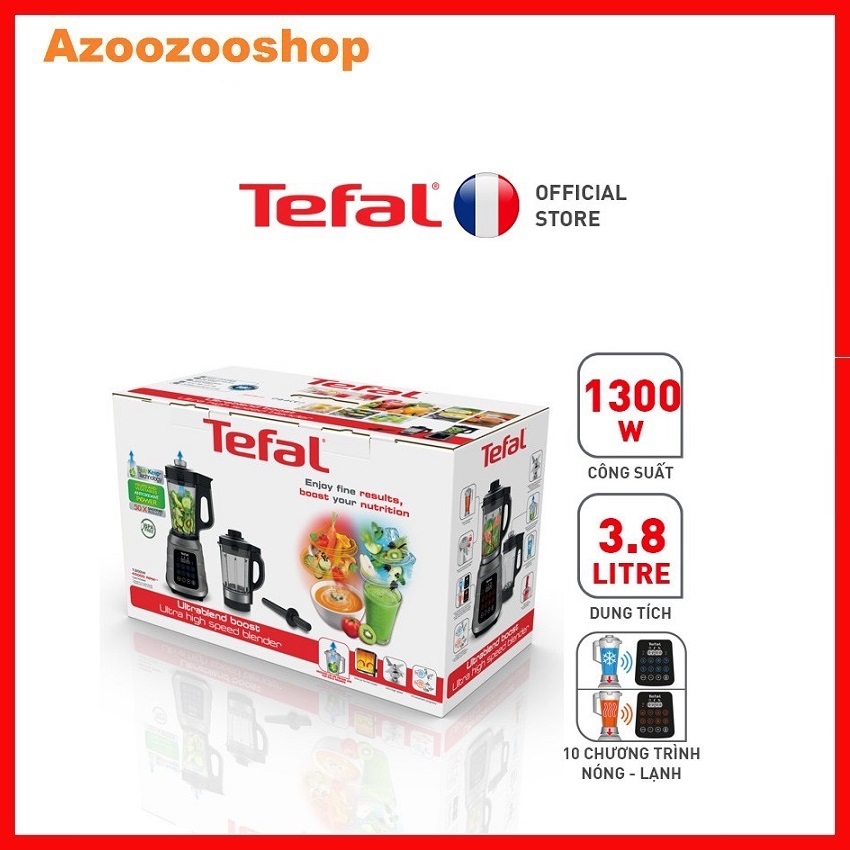 Máy làm sữa hạt xay nấu đa năng 2 cối nóng và lạnh - tefal ultra blend boost bl985a31 - 1300w