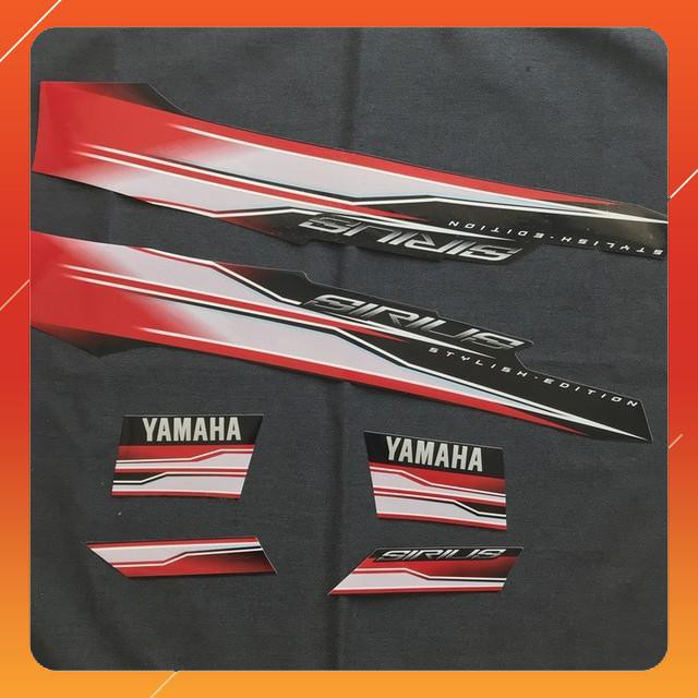 Bộ tem dán xe máy yamaha sirius 2018 zin - màu trắng đỏ