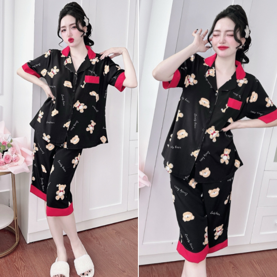 Đồ Bộ Lửng Lụa Nhật - ManGo Bigsize 50-100Kg Đồ Mặc Nhà Pijama