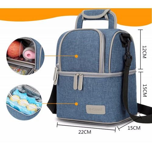 Balo bỉm sữa giữ nhiệt Vcool - Xanh Bò
