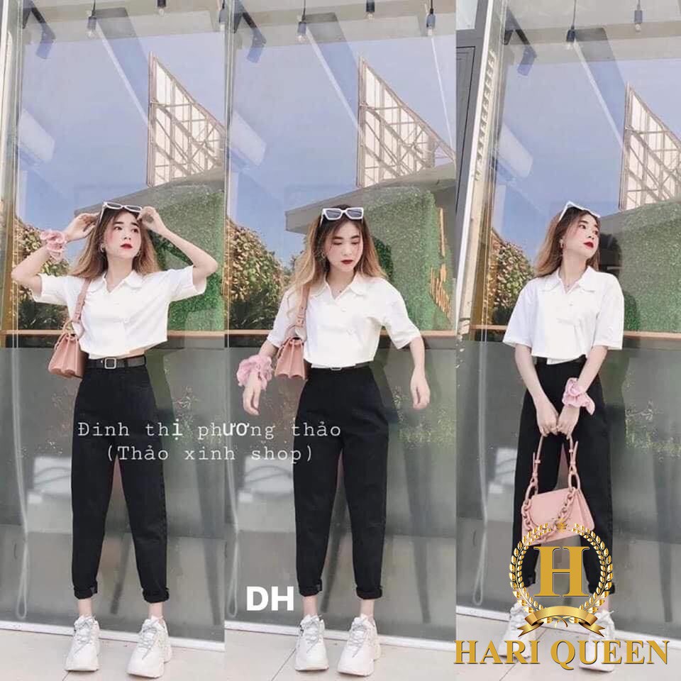 Quần baggy bò đen trơn DHO0420