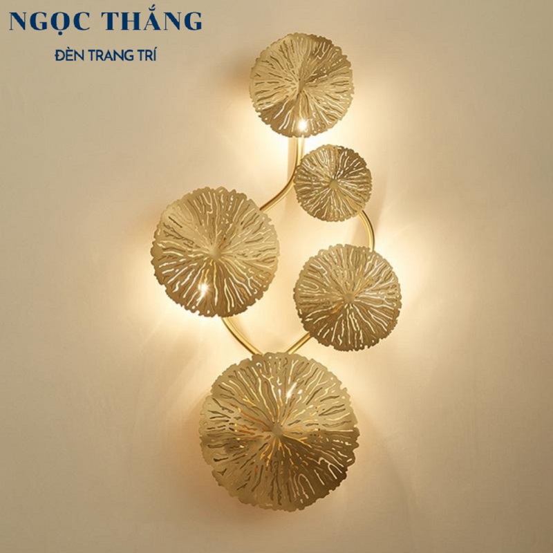 Đèn Led ốp tường treo tường 5 cánh sen cao cấp trang trí trong nhà cầu thang Led 15W GT839A Ngọc Thắng