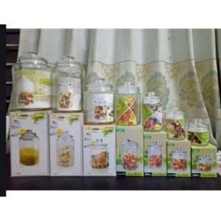 Hũ thủy tinh lục giác nắp thủy tinh