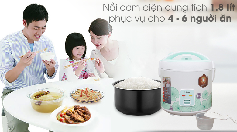 Nồi cơm điện Midea 1.8 lít MR CM1823