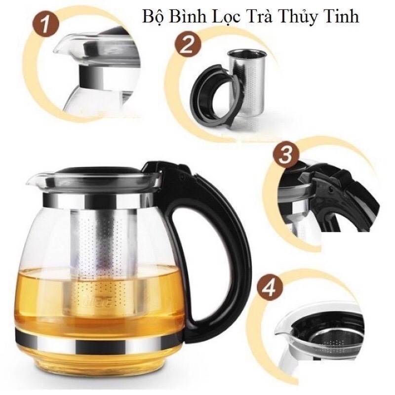 [HCM]Bộ ấm chén pha trà thủy tinh có lõi lọc - SIÊU RẺ
