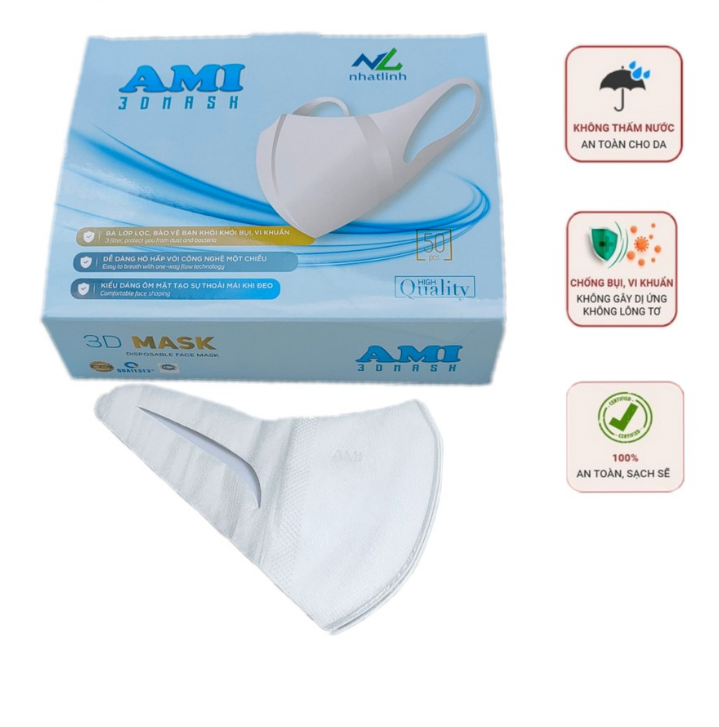 Khẩu trang 3D Mask công nghệ Nhật hộp 50chiếc