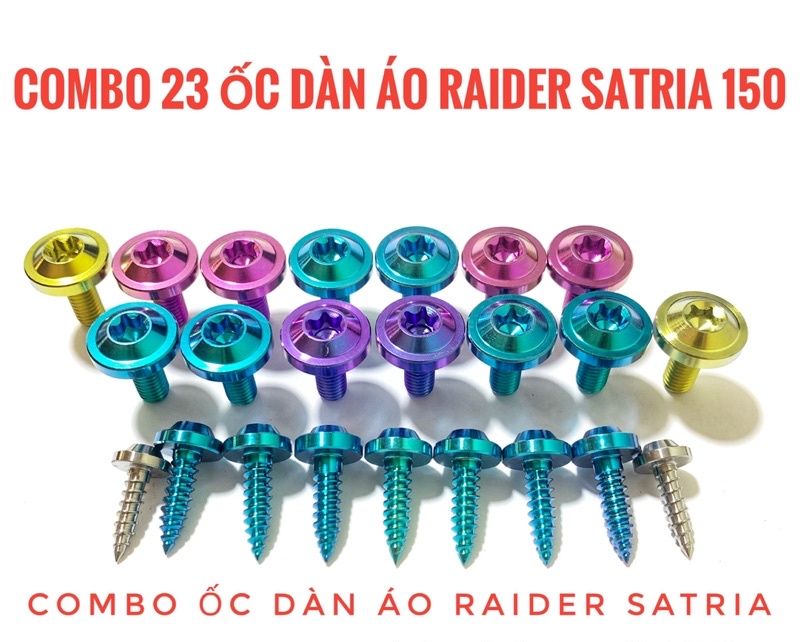(GR5 XỊN) Combo full ốc titan dàn áo Raider Satria 150