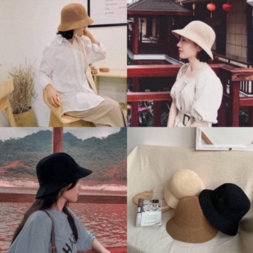 Mũ cói🍁🍁Nón cói chữ M phong cách Hàn Quốc