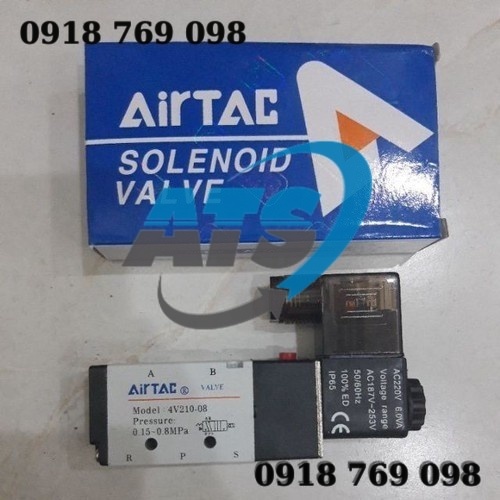 Van điện từ khí nén airtac 4v210-08, van điều khiển xi lanh khí nén, van khí nén solenoid 5/2, van airtac 5/2