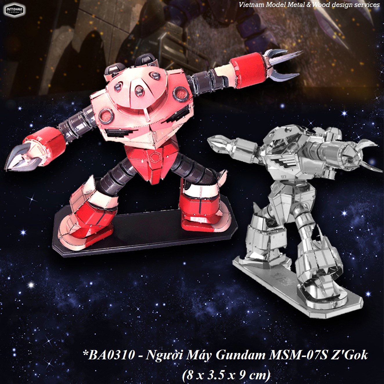 Mô Hình Lắp Ráp 3d Người Máy Gundam (Kim loại lắp ghép 3D)