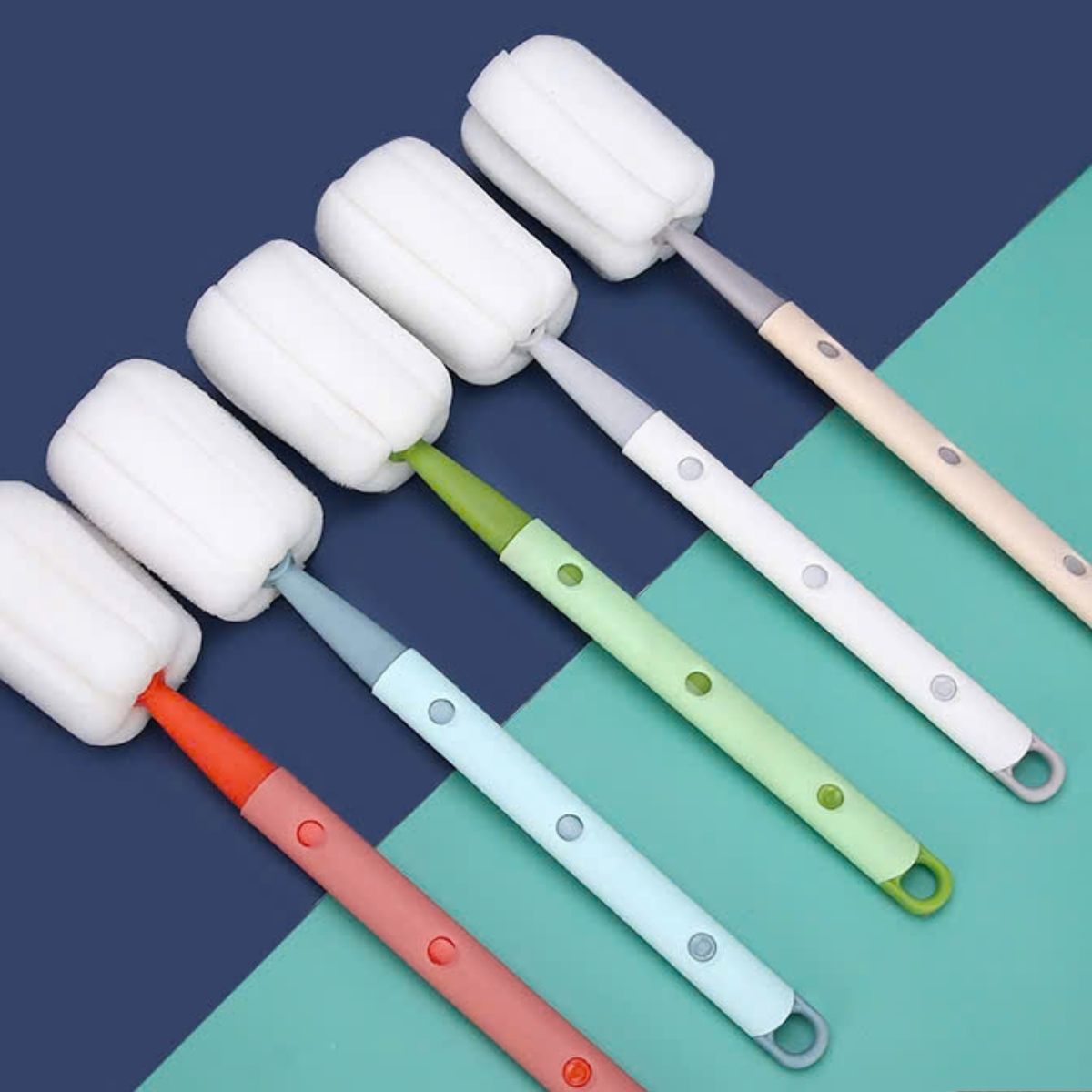 Bộ cọ rửa bình đầu mút xốp làm từ bọt biện rửa sạch mọi vết dơ, 3 nấc chiều dài tối đa 40cm sủ dụng tiện lợi